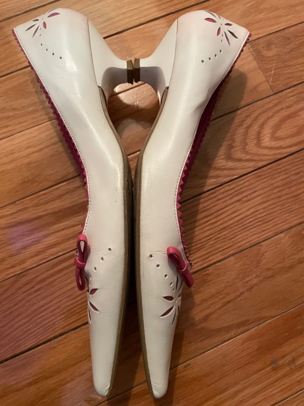 Make offer! BCBG White Pointed Toe Flats. To consignment June 1.